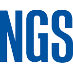 a blue and white logo