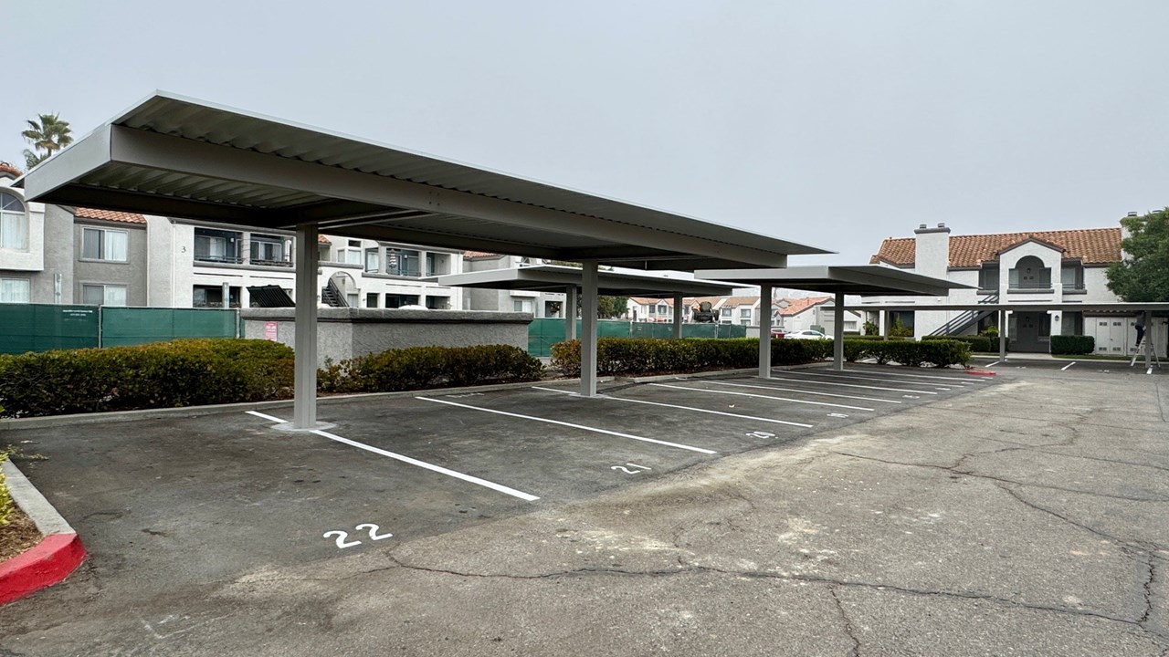 Carport Installation, Restriping of Parking Lines