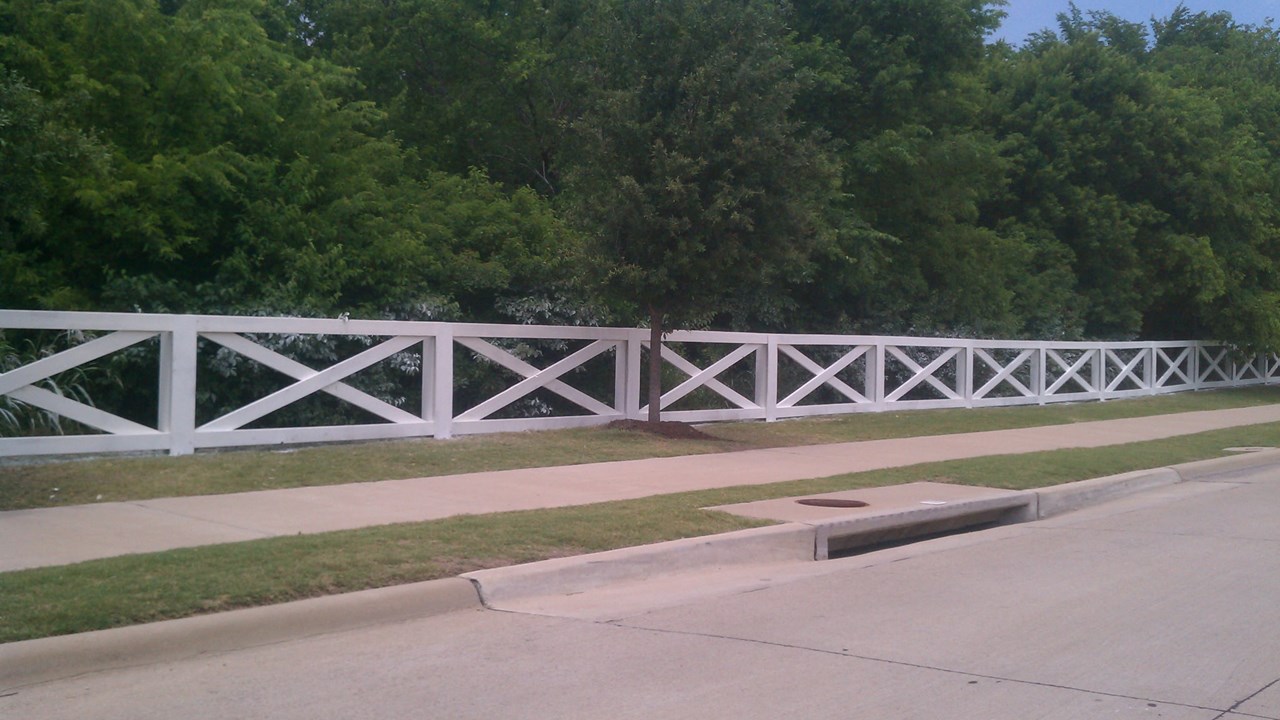 Painted White Wood Fence