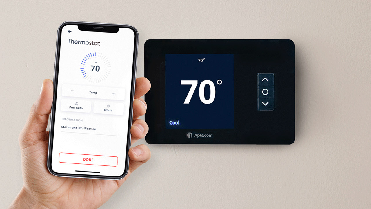 iApartments Smart Hub Thermostat and App