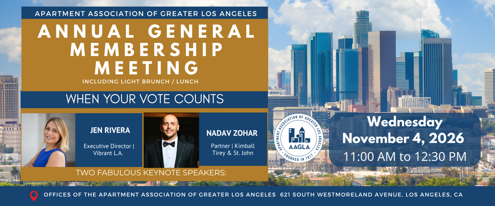 AAGLA Annual General Membership Meeting November 4, 2026