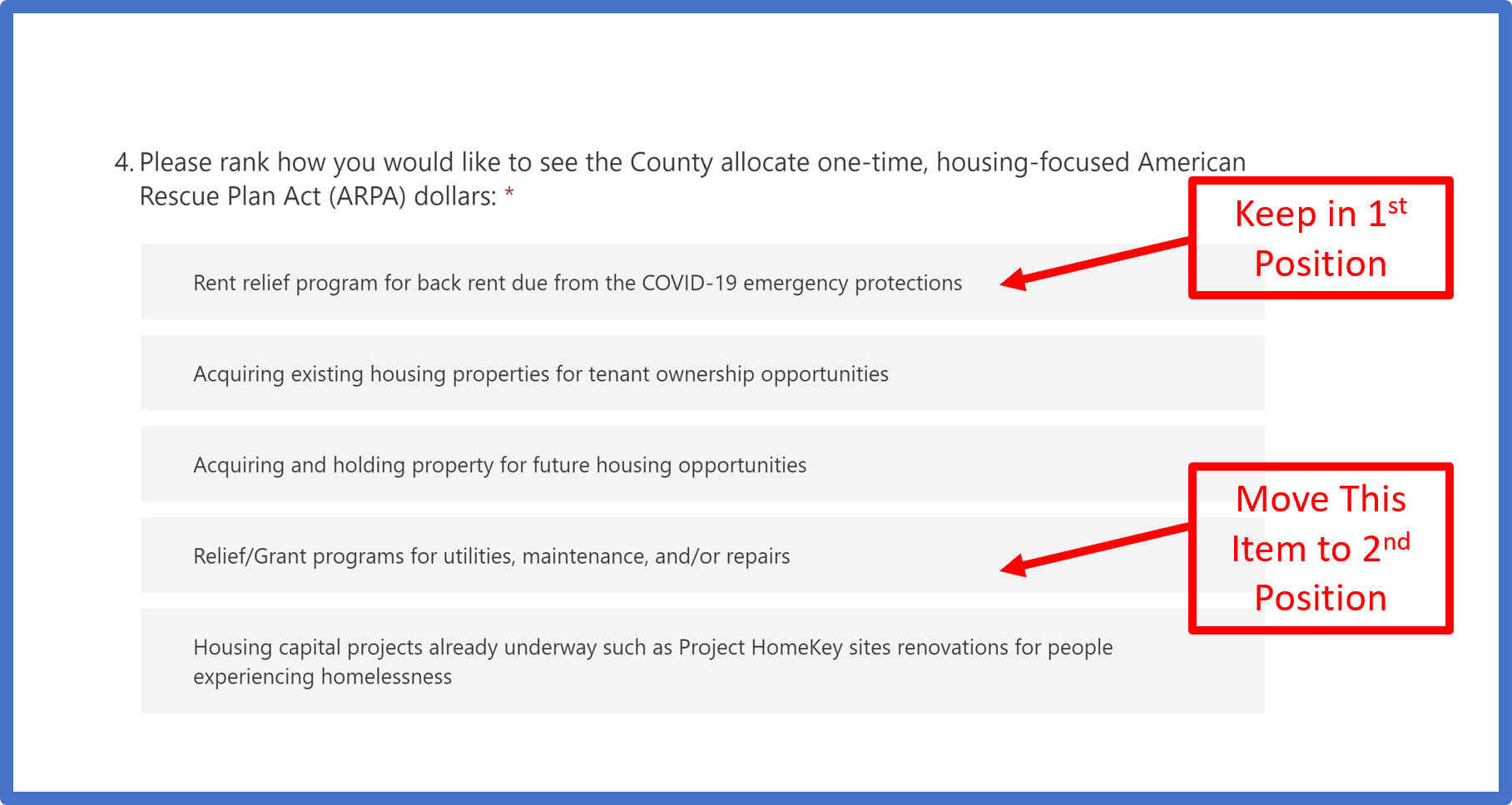 Rent Relief Survey Table