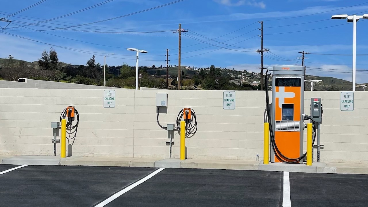 Parking Lot Installation with a Variety of EV Charging Products