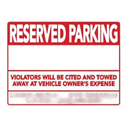Reserved Parking Sign