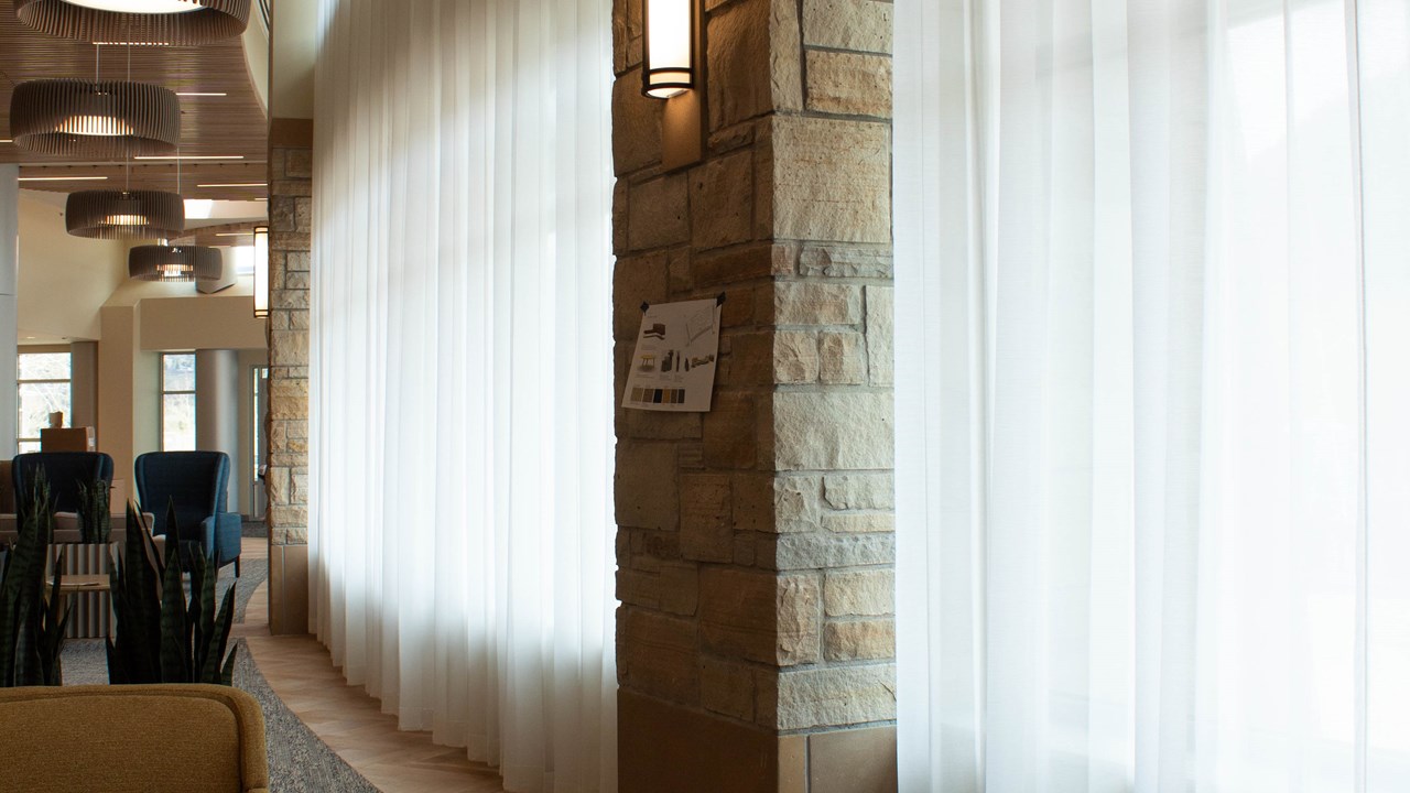 Aspen Valley Hospital, motorized custom drapery. 