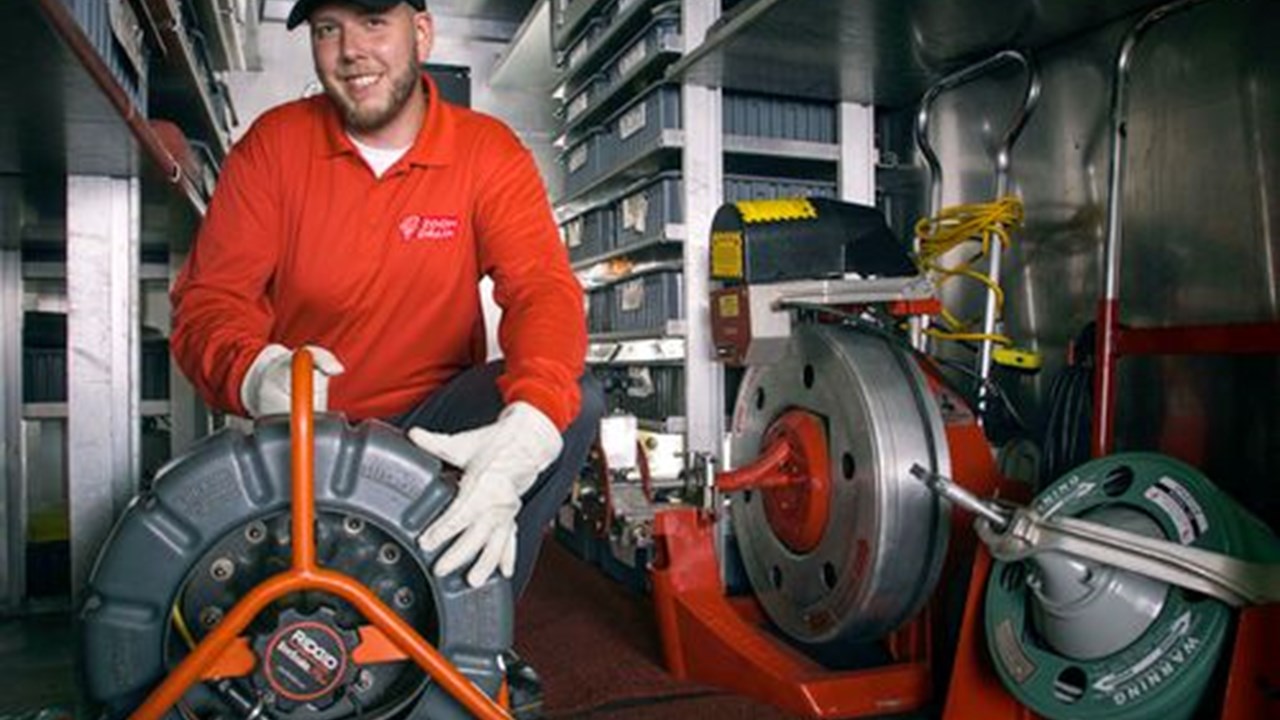 Inside the Back of the Zoom Drain Truck