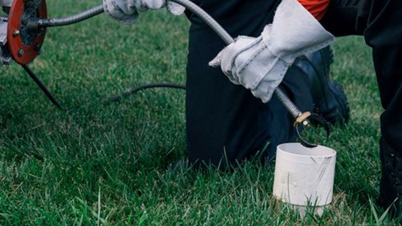 Snaking a Main Sewer Line Outside