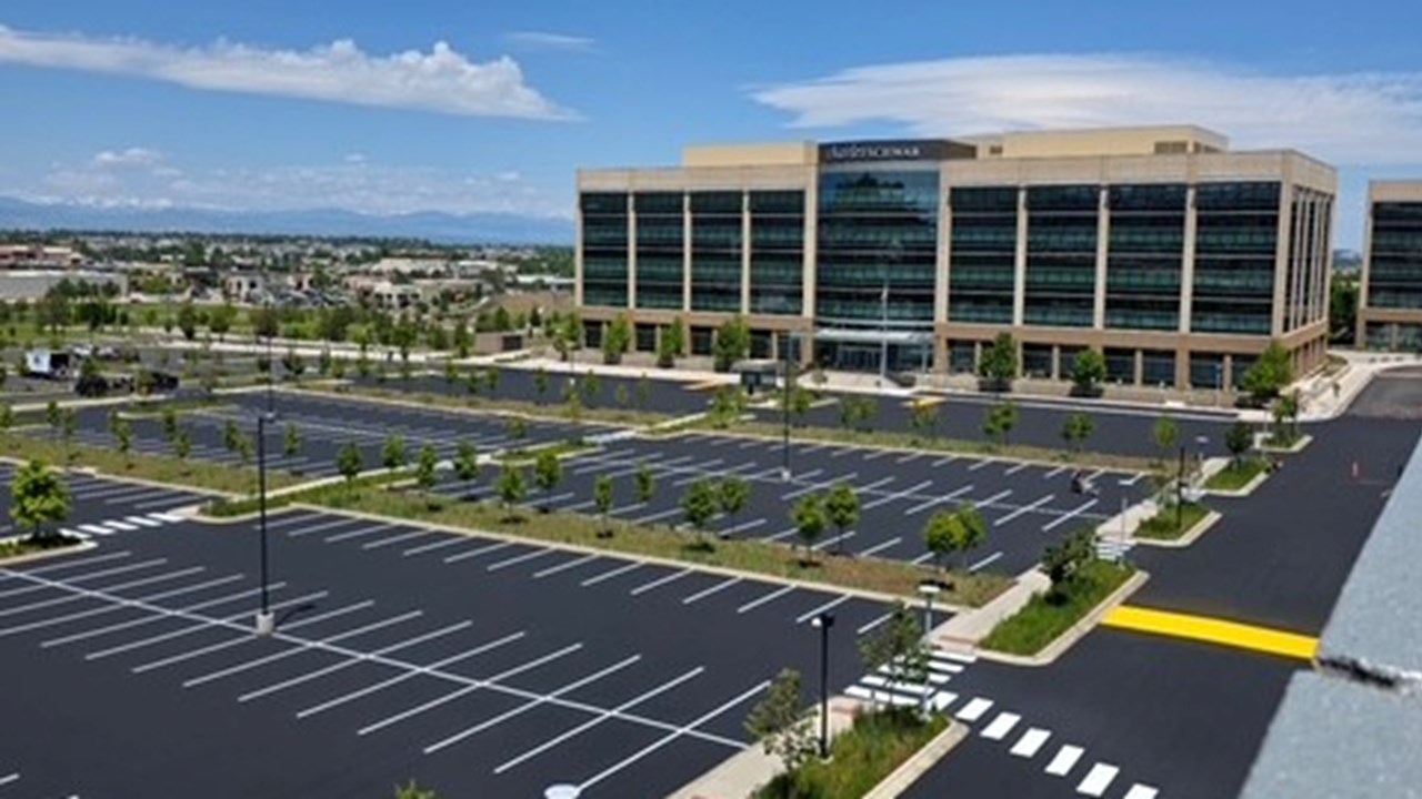 Asphalt paving and striping at the Charles Schwab Campus.