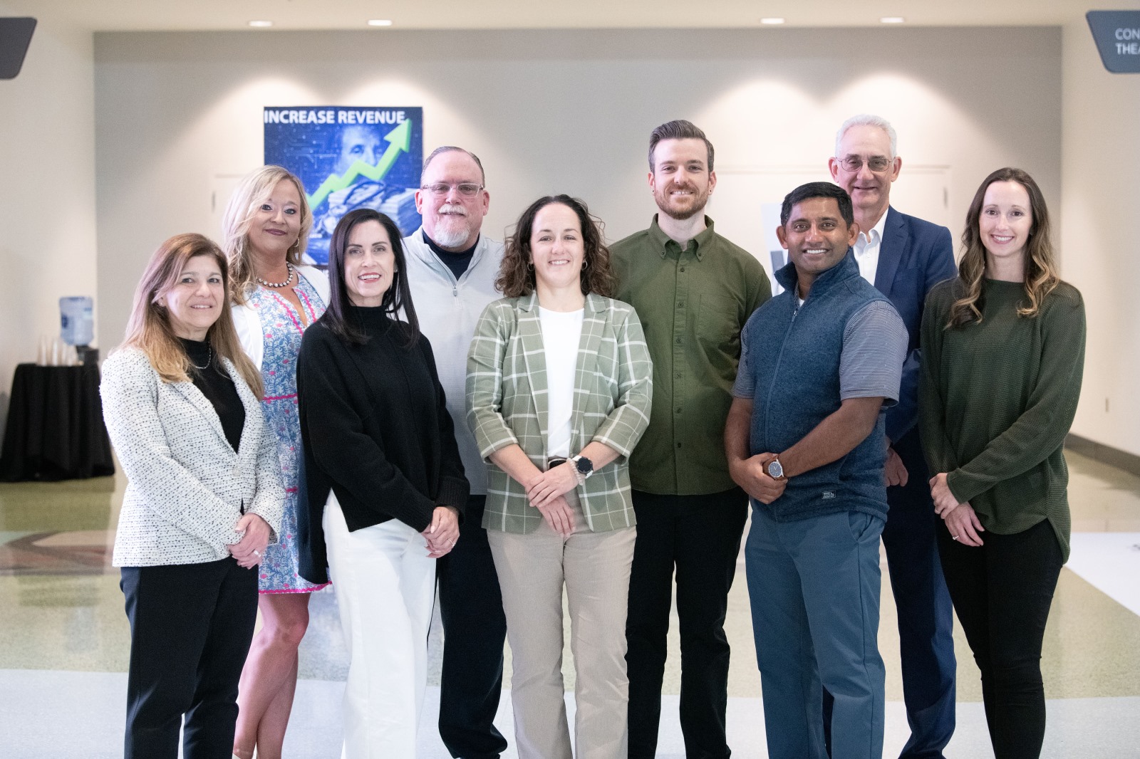 Left to right: Cindy Murray, Brittany Powers, Megan O' Hara, Terry Rosenthal, Andrea Allyn, Ross Rigdon, Joseph Mathews, Samantha Ziolkowski