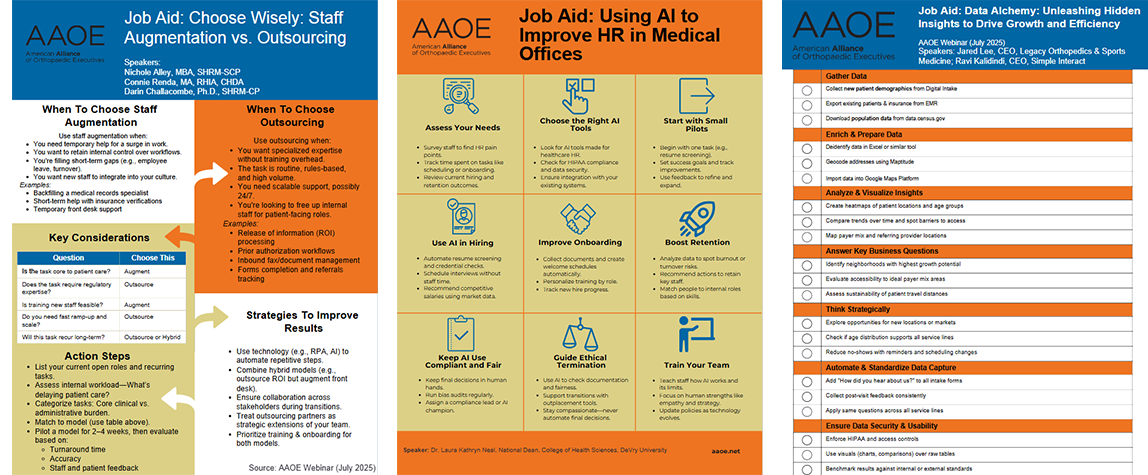 AAOE webinar job aid samples