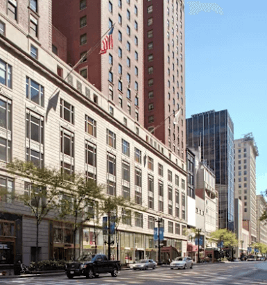 photo of the exterior of the Palmer House hotel.