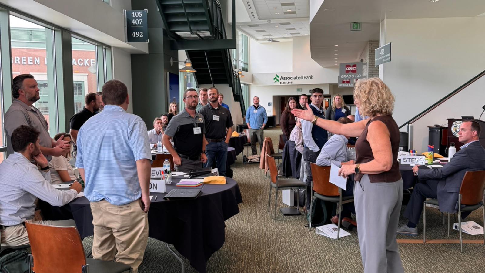 Leadership Institute participants work together during a small-group activity.