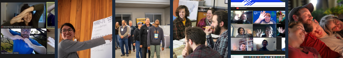 various people participating in conference workshops