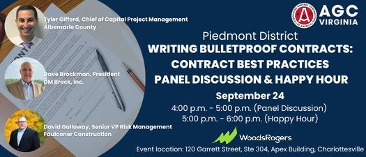 Piedmont District Bulletproof Contracts: Contract Best Practices Panel Discussion & Happy Hour 