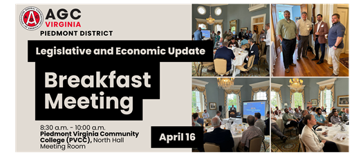 Piedmont District Legislative & Economic Update Breakfast Meeting 4/16/26