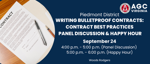Piedmont District Writing Bulletproof Contracts: Contract Best Practices Panel Discussion & Happy Hour
