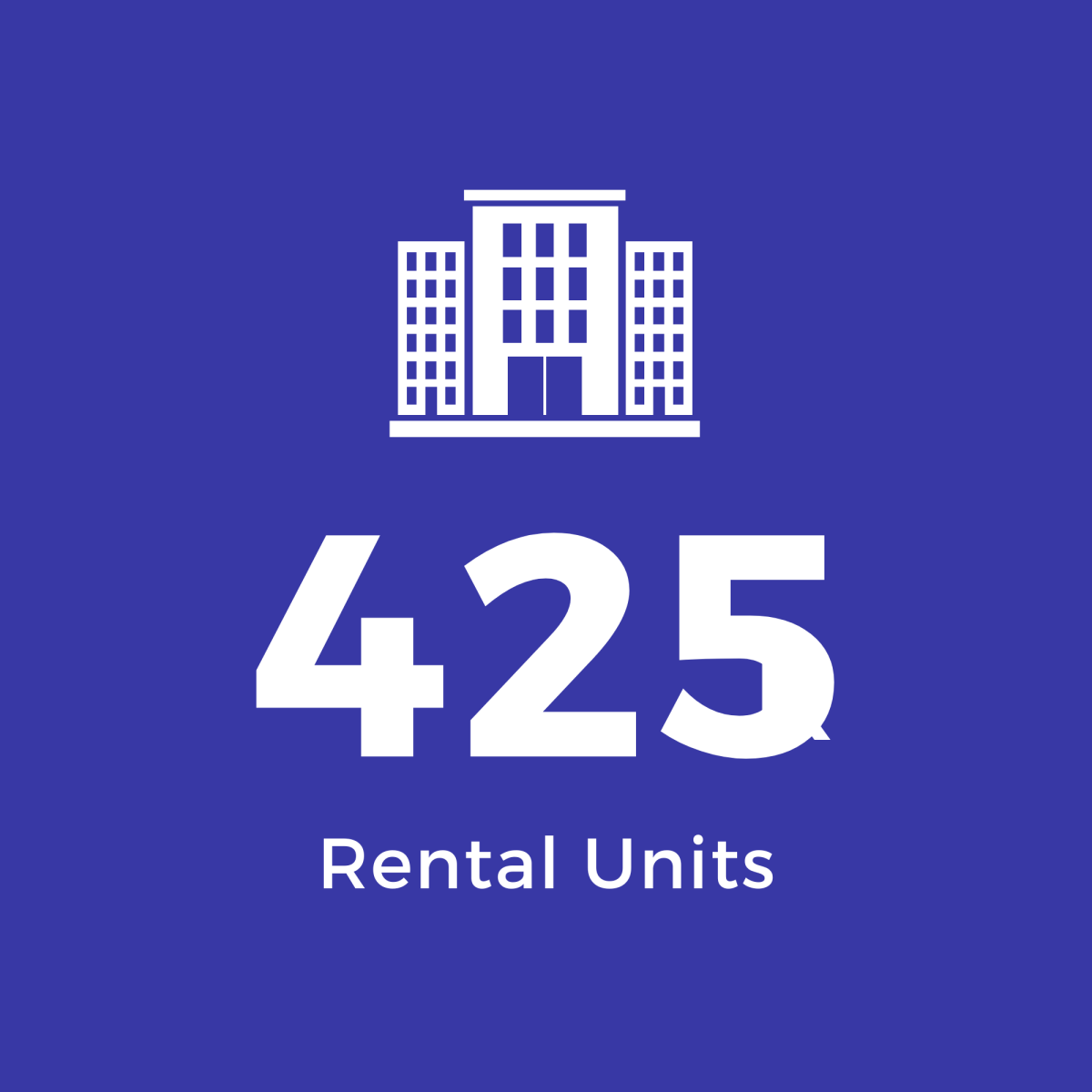 Blue Square with White Text: 425K Rental Units
