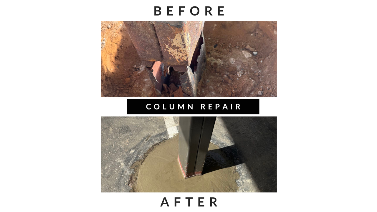 Column Repair&Restoration: Reinforce + repair columns to maintain the structural integrity carports.
