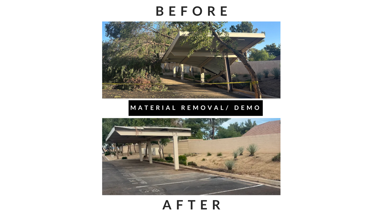 New Materials & Material Removal: Remove and cut old columns and source new materials for repairs.