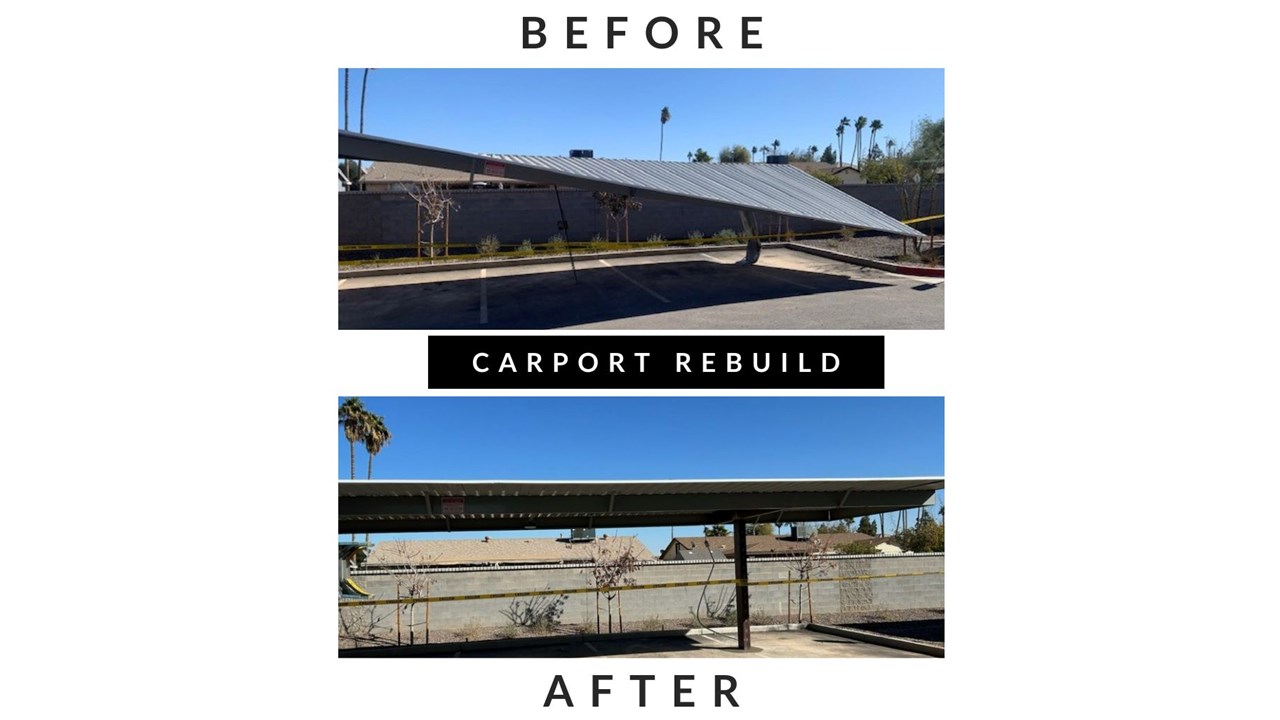 Carport Rebuild: Rebuild entire carports to original specifications