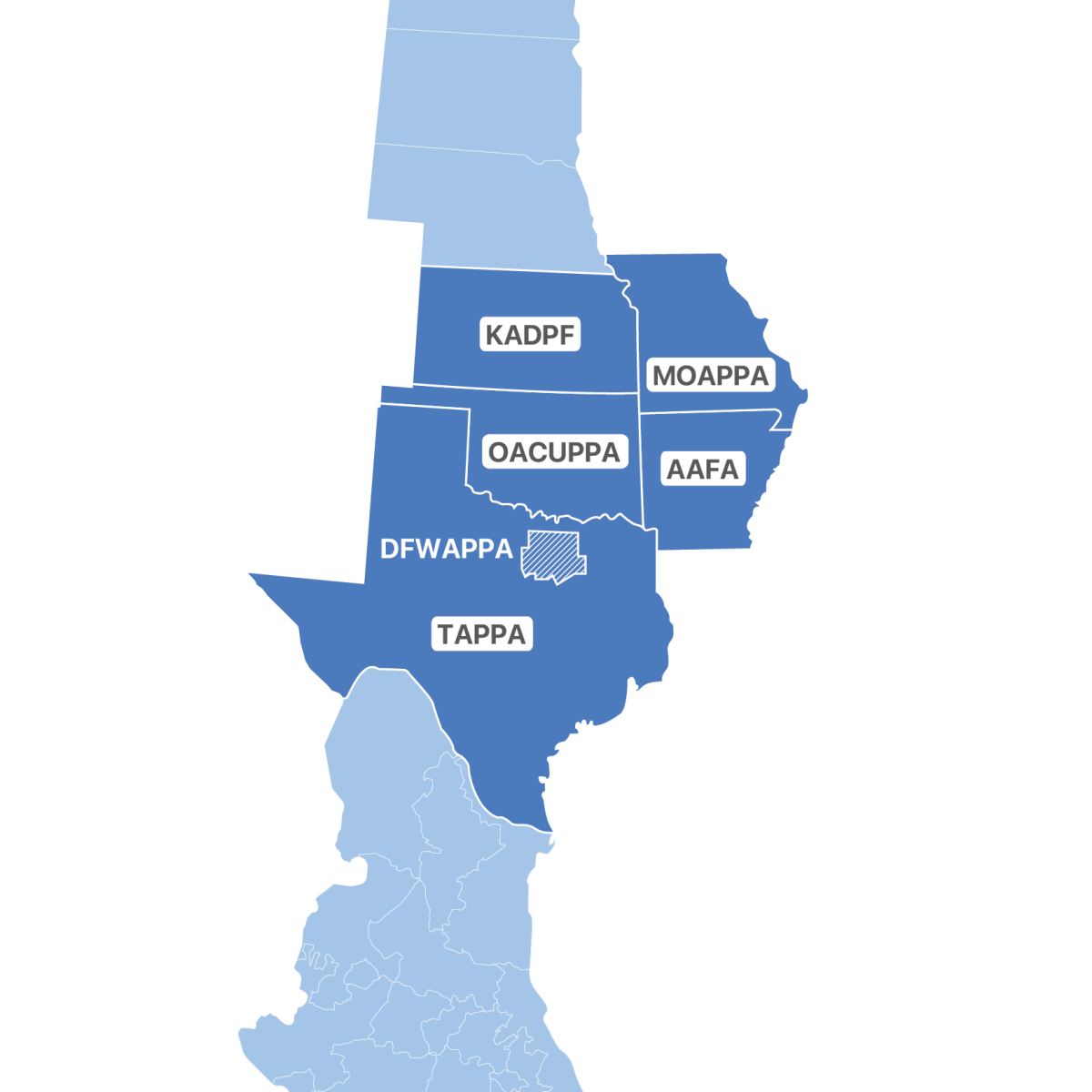 Map of the Central Region&nbsp;(CAPPA) and its chapters