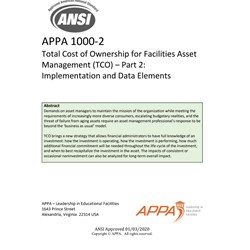 APPA Total Cost of Ownership (APPATCO) Standard | Part 2 - Implementation & Data Elements