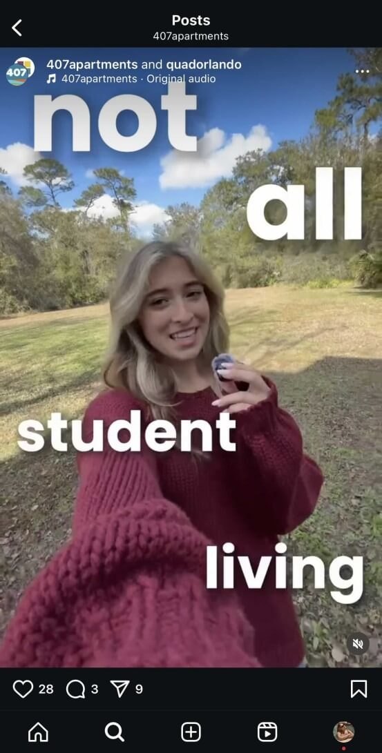 The Quad Apartments Tour on Instagram