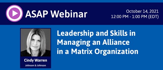 Leadership and Skills in Managing an Alliance in a Matrix Organization