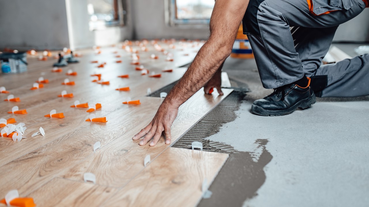Wood look tile installation