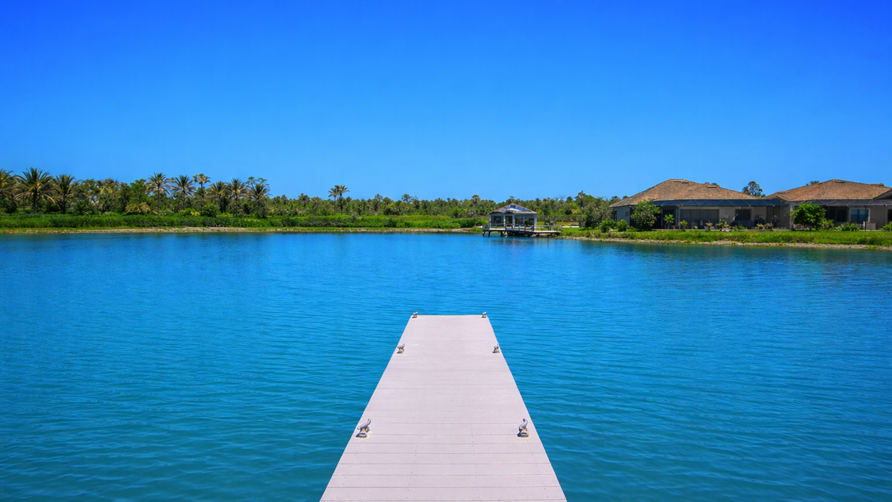 Well maintained community lake