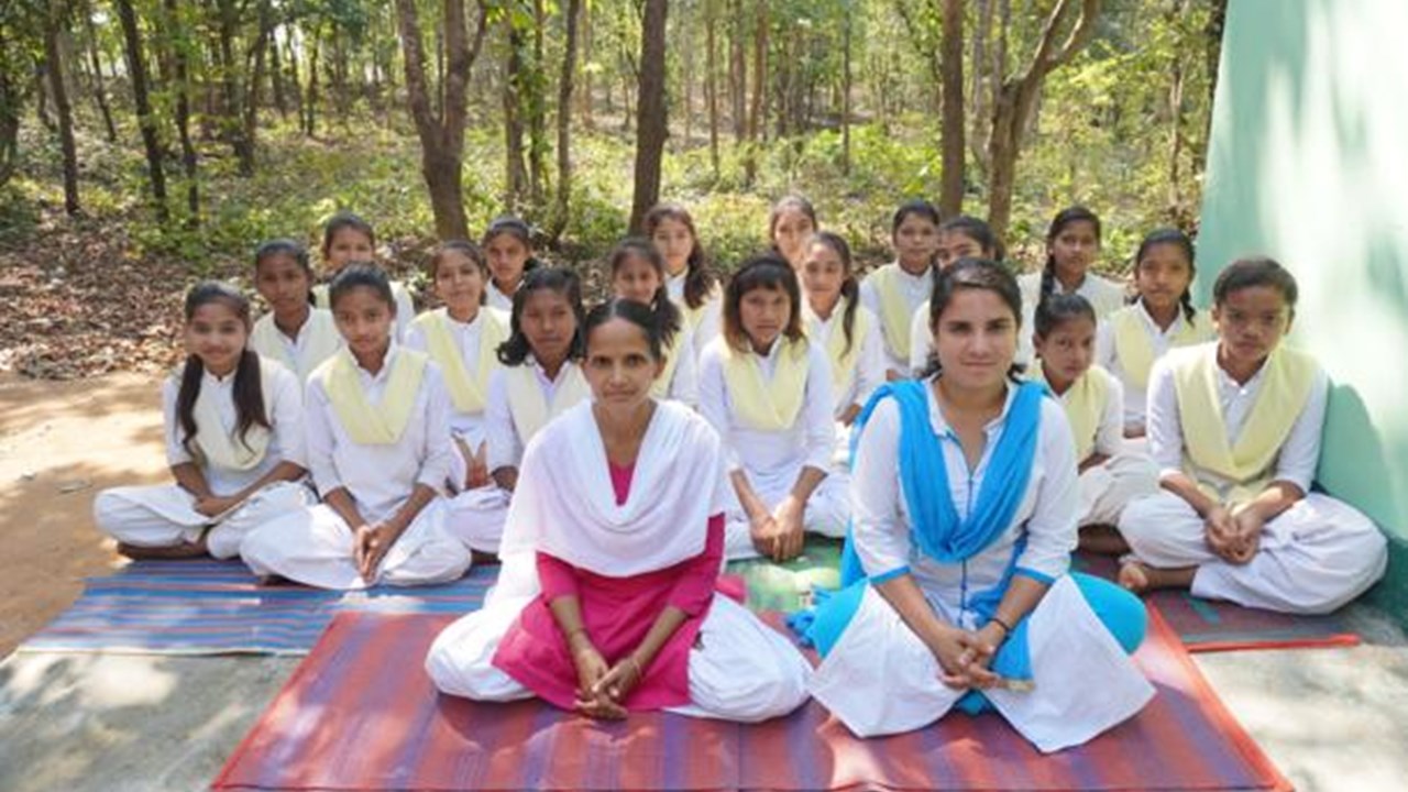 Girls and teachers from school in Odisha, India 