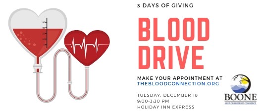 3 Days of Giving Blood Drive- Boone Chamber Day