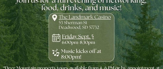 September 5th - Northern Hills Happy Hour at Landmark Casino in Deadwood, SD