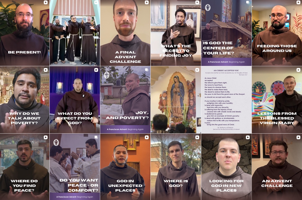 Collage of Franciscan Friars Instagram content