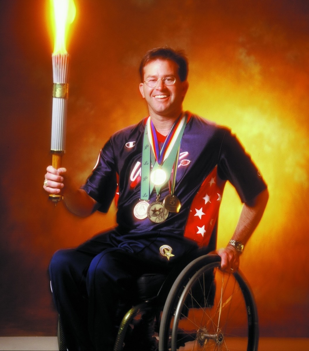 Mike Schlappi in a wheelchair