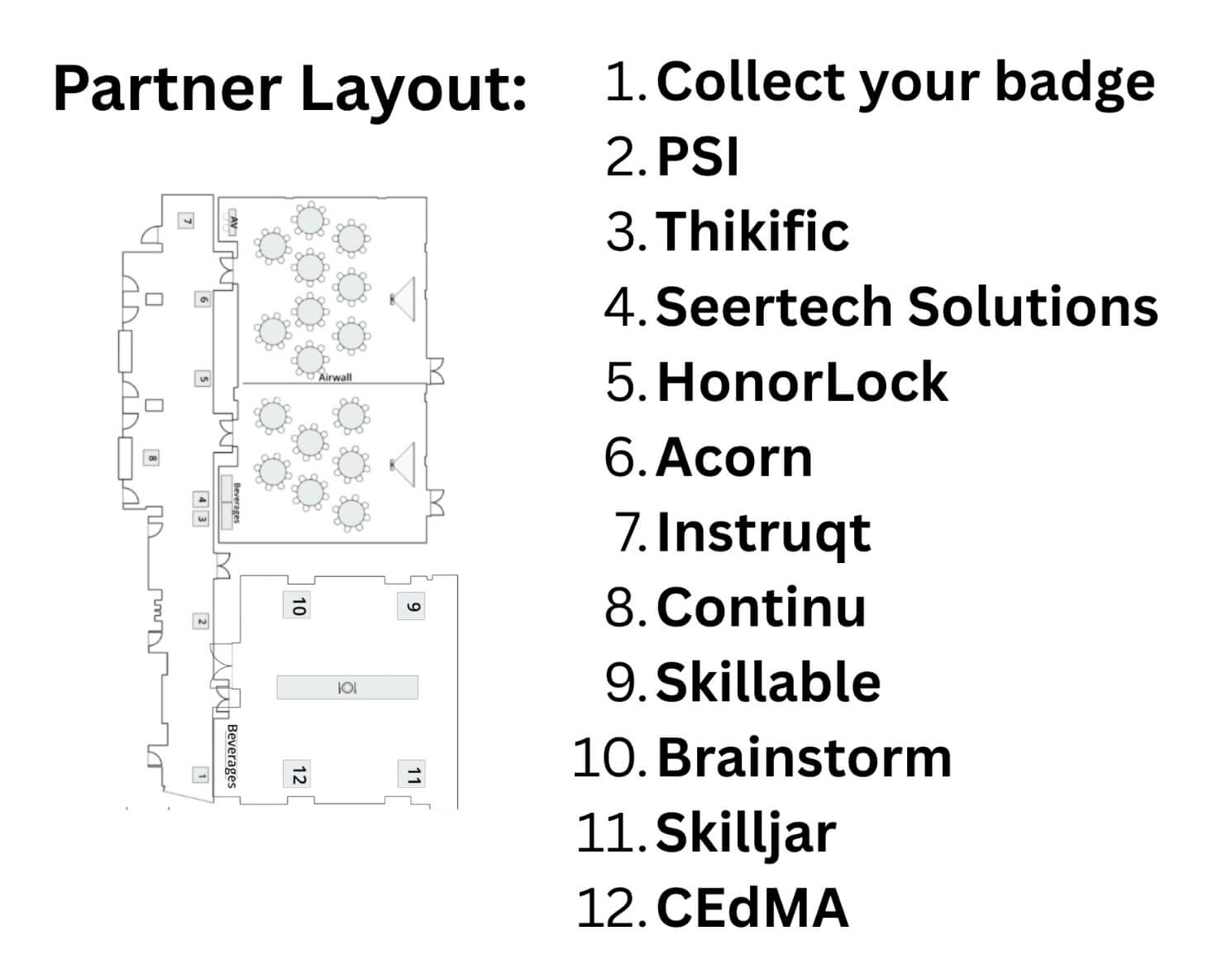 Floor Layout With Vendor Locations