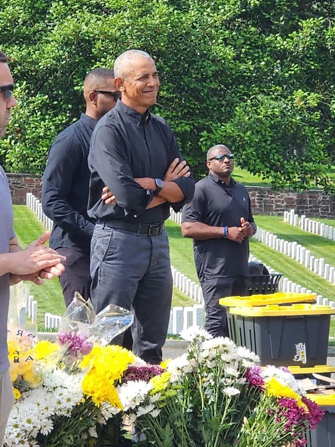 President Obama at Alexandria National Cemetery on Memorial Day weekend 2024.