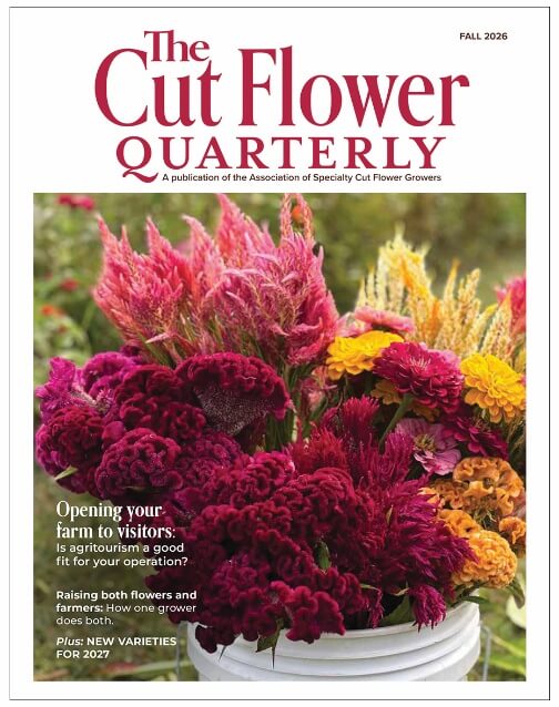 A magazine cover with a bucket of flowersAI-generated content may be incorrect.