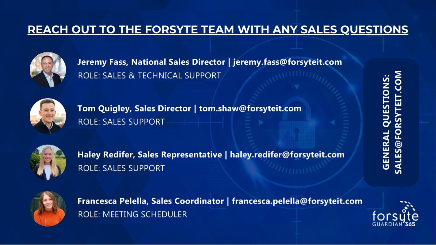 Forsyte Guardian365 Support Team