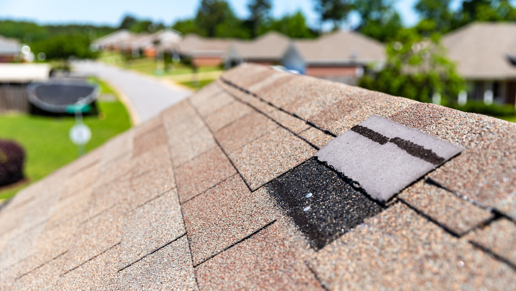 roof with missing shingles