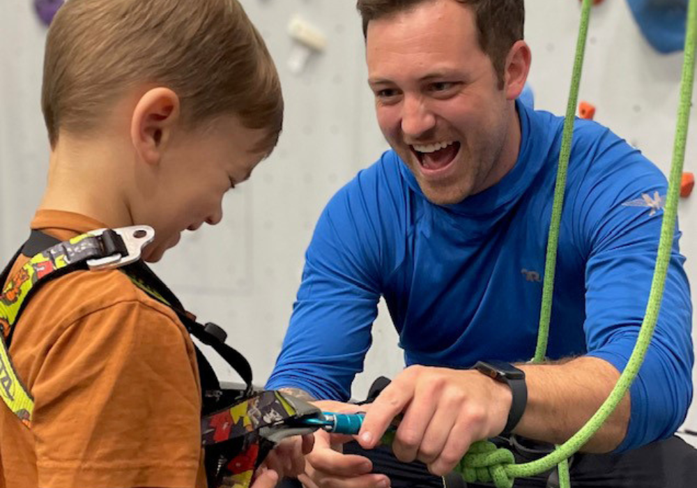 Youth climbing indoor climbing gym