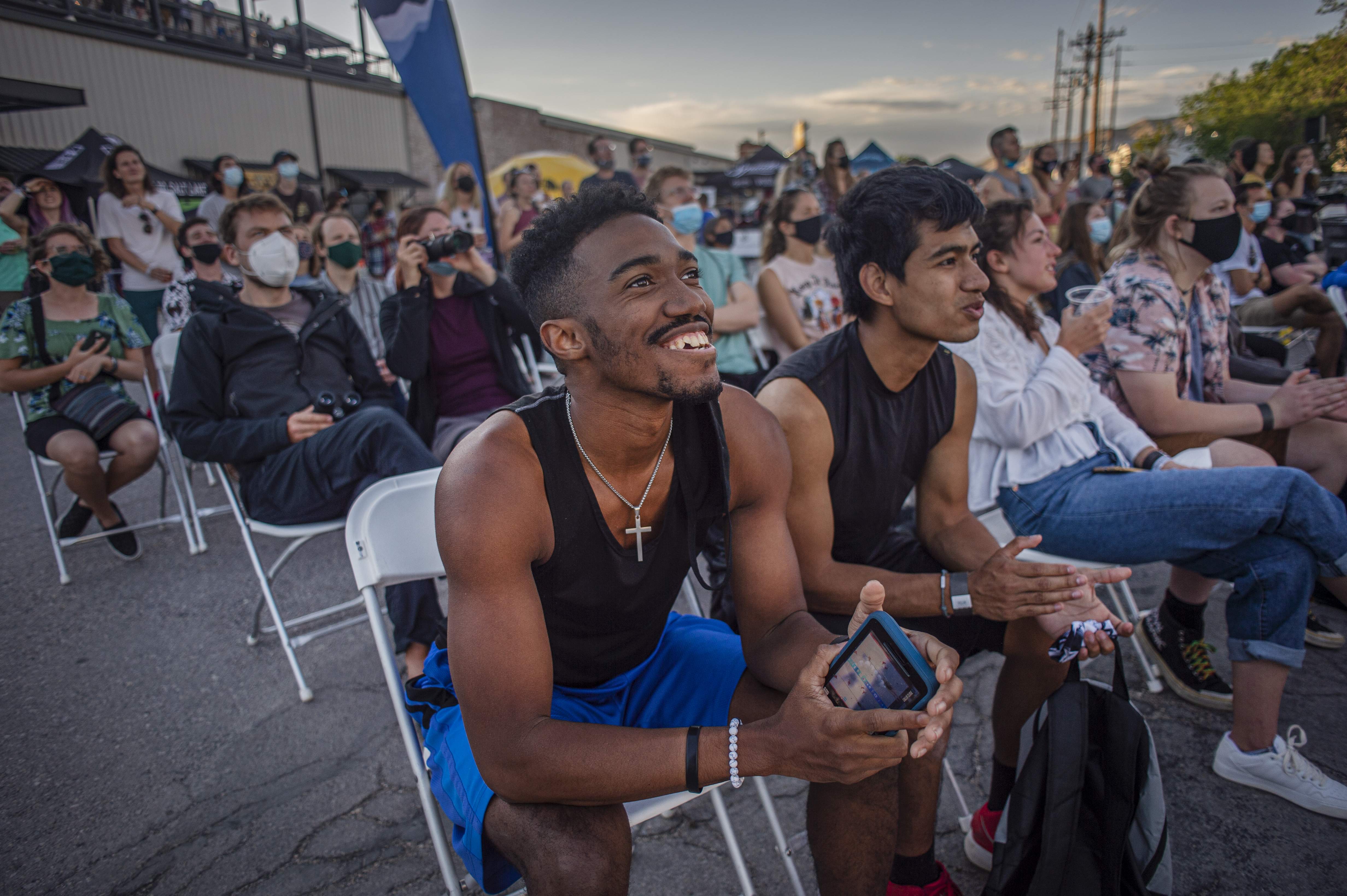 Attendee watches IFSC World Cup Climbing Event