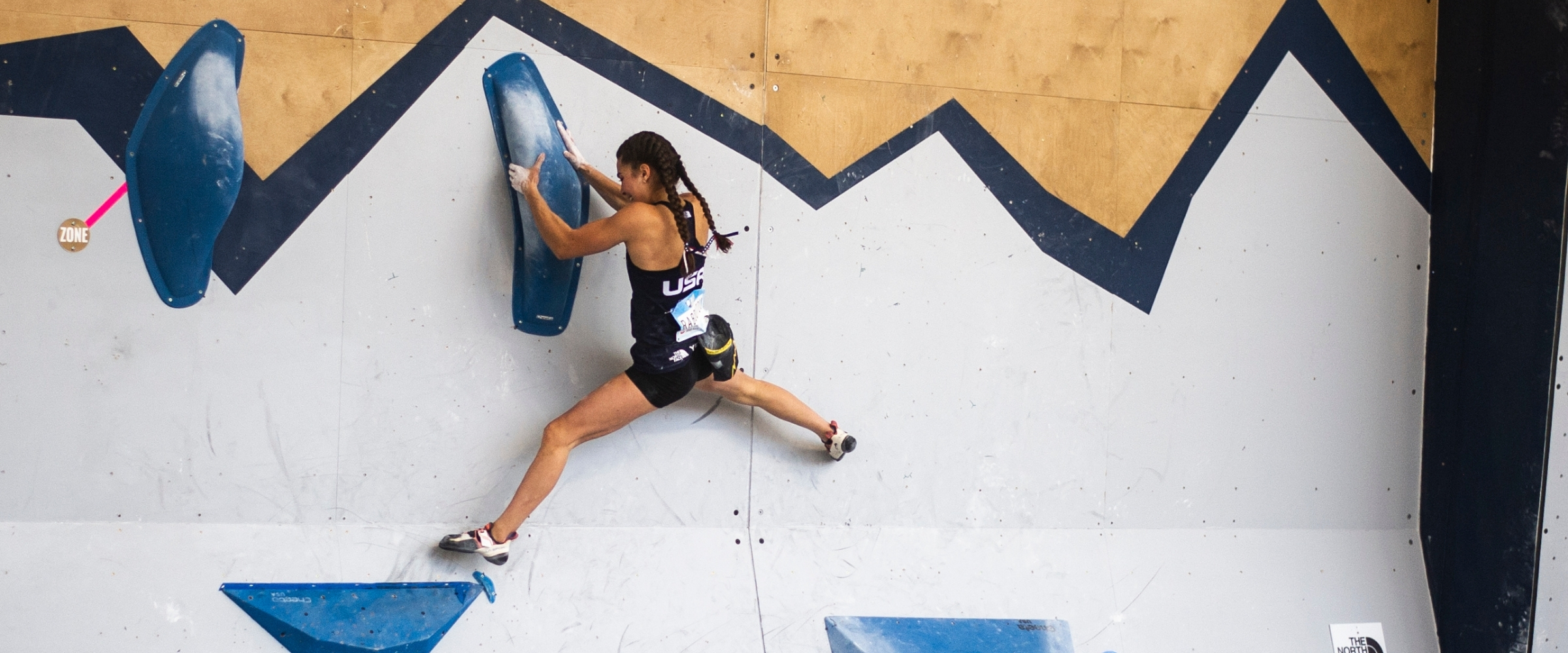 Brooke Raboutou competing in bouldering