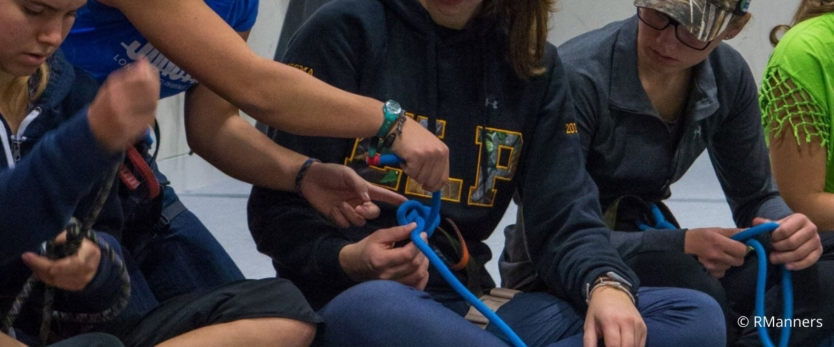 Indoor rock climbing instruction