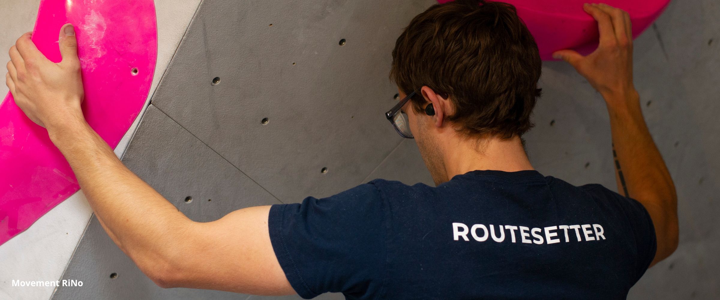 Routesetting in an indoor climbing gym