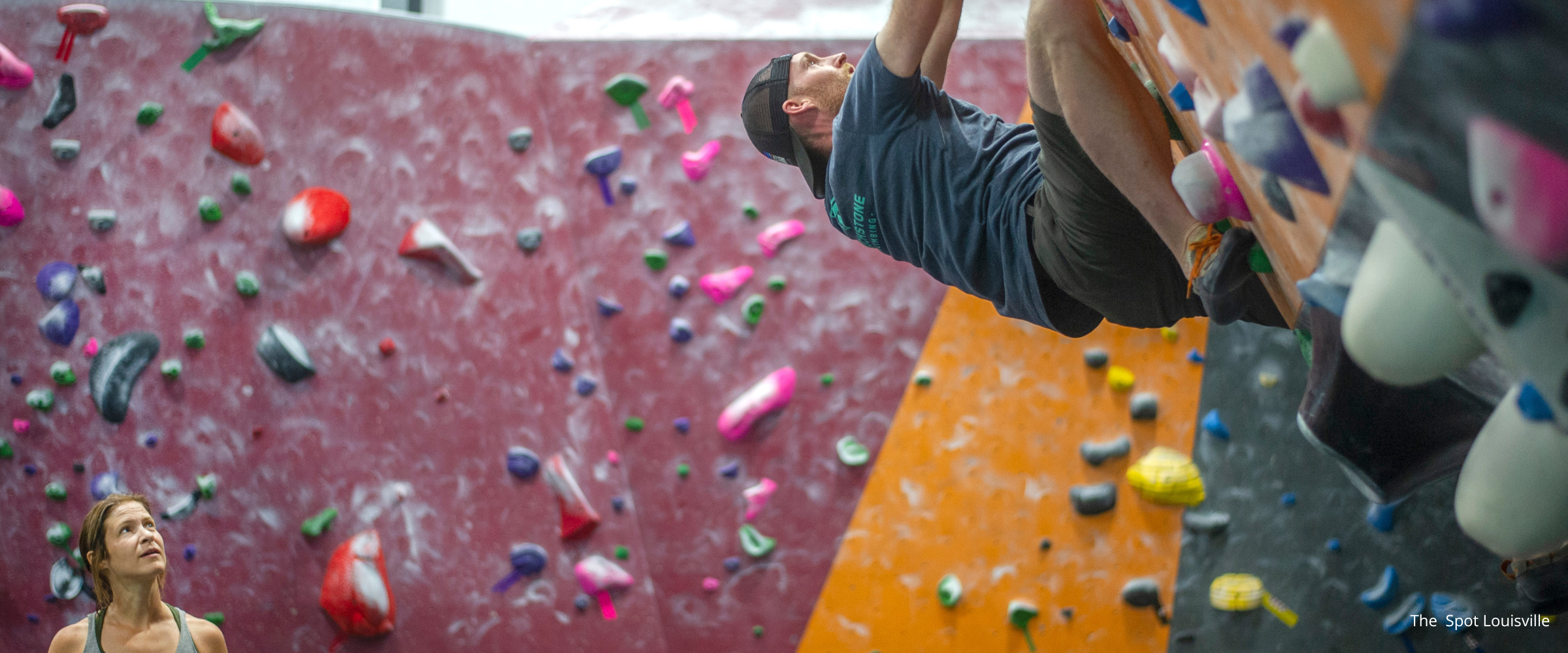 Indoor climbers climbing in indoor climbing gym