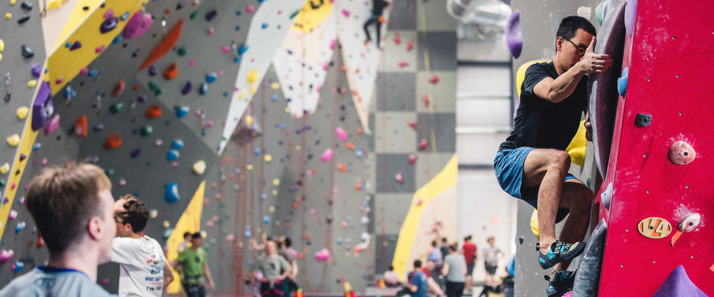 Indoor climbing at indoor climbing gym