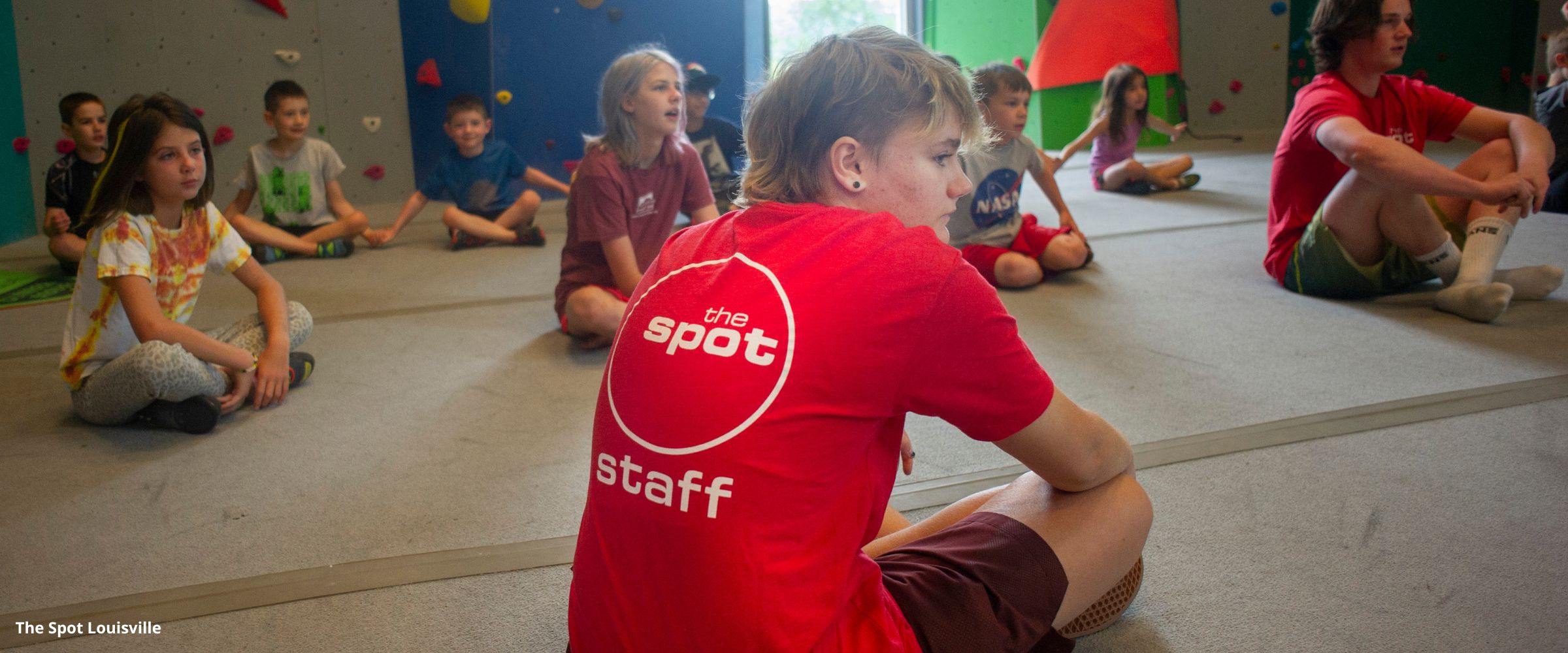 Staff in indoor climbing gym