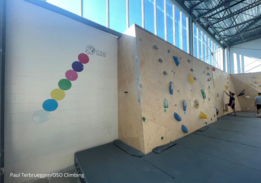 Indoor climbing gym routesetting