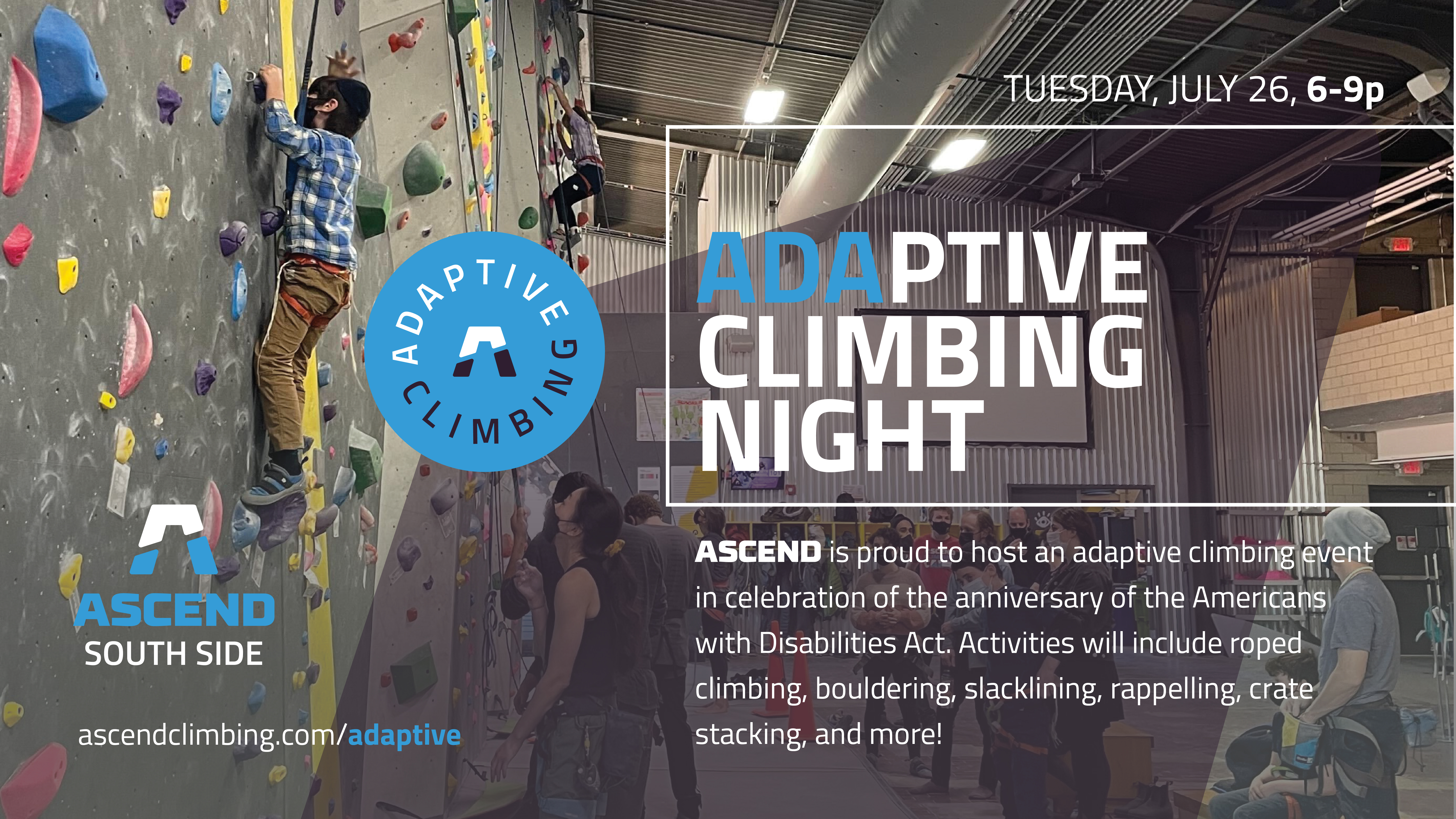 Americans with Disabilities Act Climbing Gym Event Flier